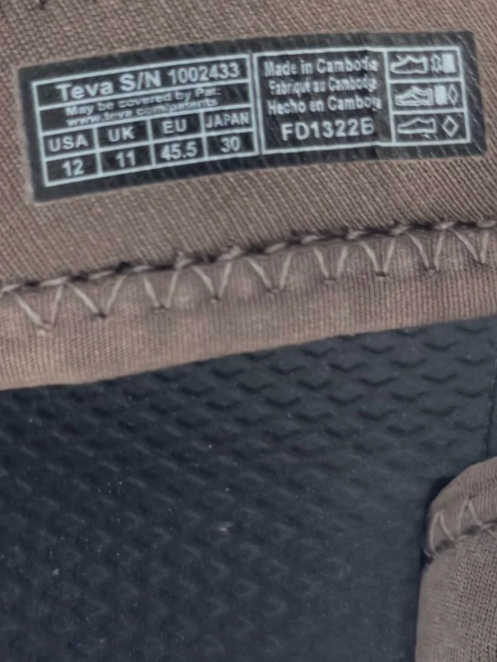 Teva Men's Brown and Black Strapped Outdoor Sport Sandal Size 12